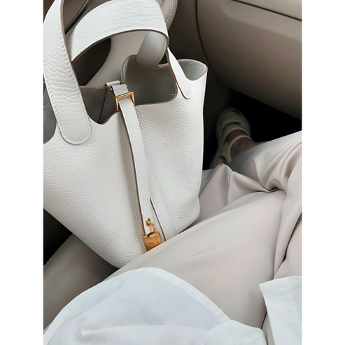 Vintage leren tas detail